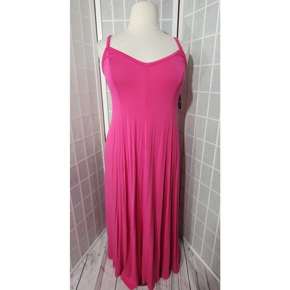 NWT Torrid Super Soft Pink Jersey Knit Trapeze Maxi Dress Plus Size: 00X (10) - Picture 4 of 5